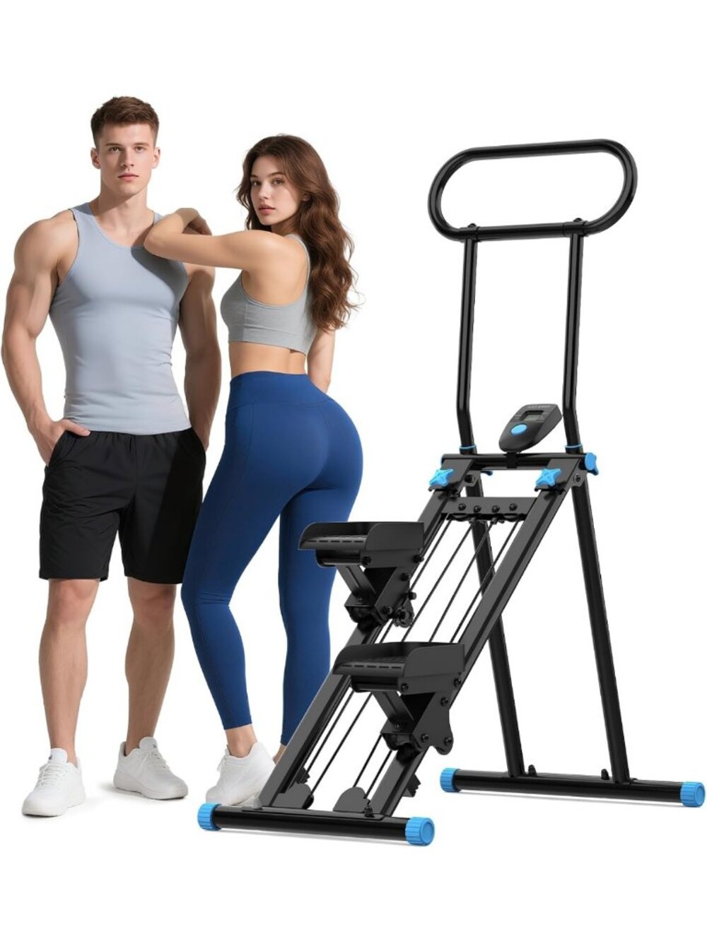 Adjustable Stair Stepper for Home Gym | Full Body Workout Machine, Compact
